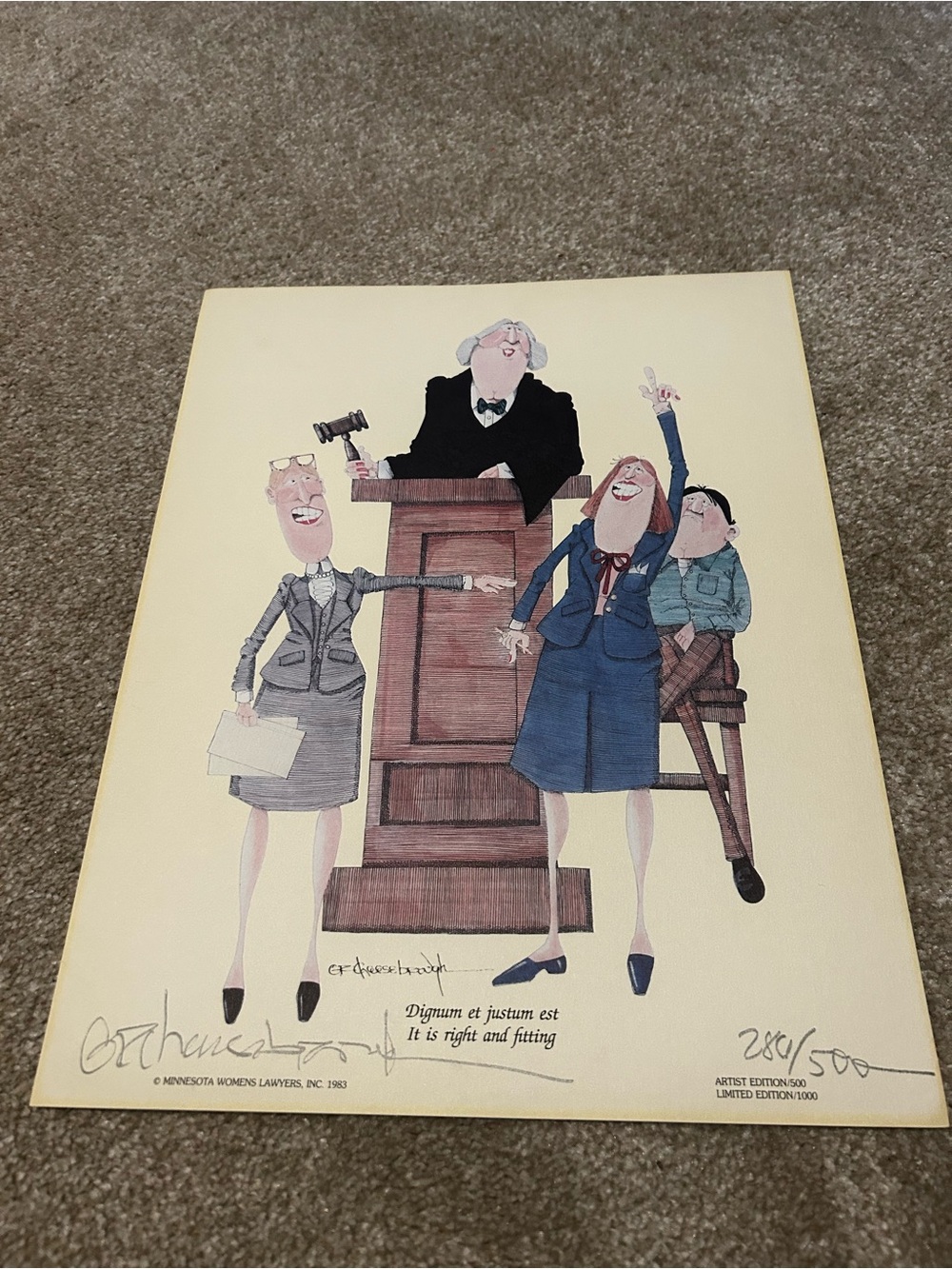 G.R. Cheesebrough - Minnesota Women Lawyers, Dignum et justum est